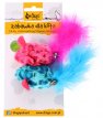 Dingo Zabawka dla kota - Kolorowe myszki 2szt różowa i niebieska